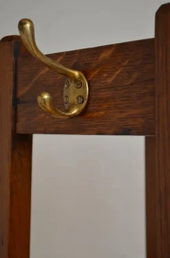 Discount Pamono Arts and Crafts Oak Hall Stand Coat Rack, 1900