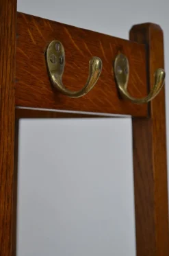 Discount Pamono Arts and Crafts Oak Hall Stand Coat Rack, 1900
