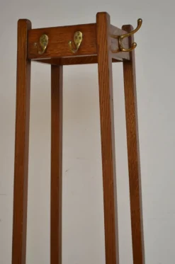 Discount Pamono Arts and Crafts Oak Hall Stand Coat Rack, 1900