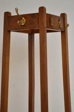 Discount Pamono Arts and Crafts Oak Hall Stand Coat Rack, 1900