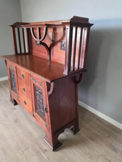 Pamono Arts and Crafts Oak Sideboard, 1890s><noscript><img width=