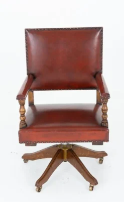 Pamono Arts and Crafts Swivel Desk Chair in Oak, 1920s><noscript><img width=