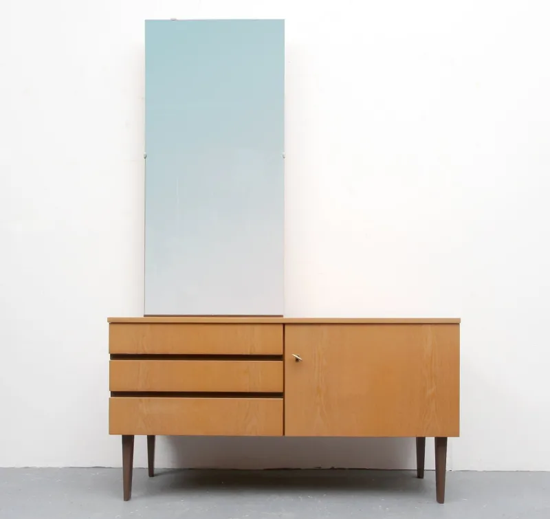 New Pamono Ash Dressing Table with Mirror, 1960s