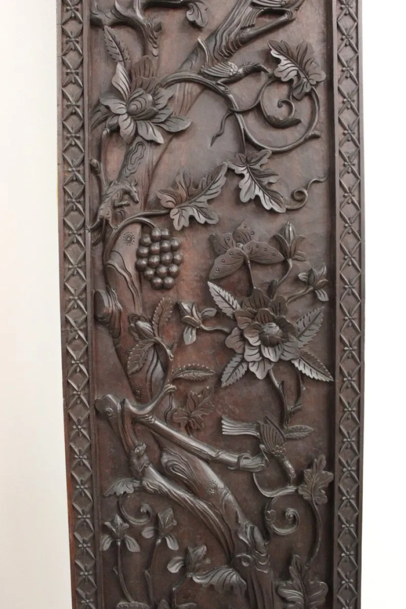 Pamono Asian Carved Wooden Columns, 1890s, Set of 2