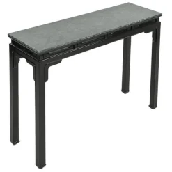 New Pamono Asian Console in Lacquered Wood with Jade Green Marble Top