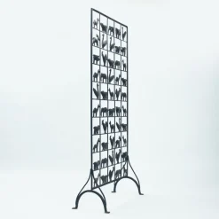 Online Pamono Atelier Marolles Freestanding Room Divider Screen with Animal Motifs in Wrought Iron by Jean Touret