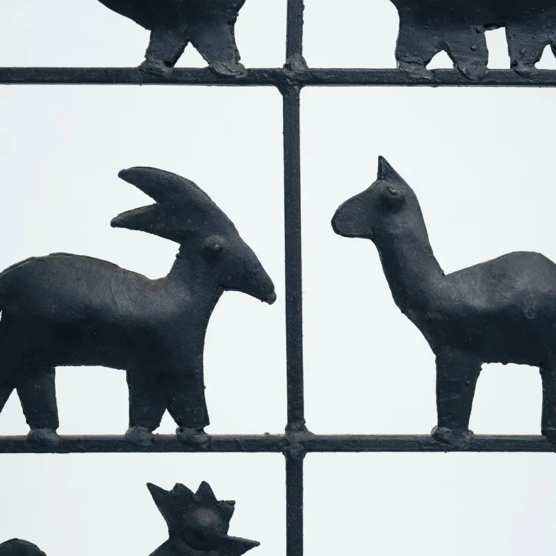 Online Pamono Atelier Marolles Freestanding Room Divider Screen with Animal Motifs in Wrought Iron by Jean Touret