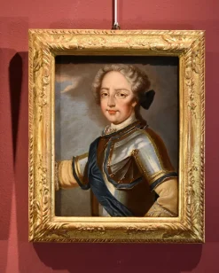 Pamono Atelier of Pierre Gobert, Louis XV King of France & Maria Leszczynska, 18th Century, Oil on Canvases, Framed, Set of 2> Old Masters