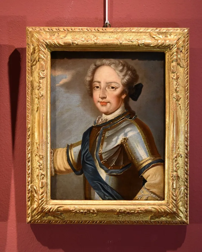 Pamono Atelier of Pierre Gobert, Louis XV King of France & Maria Leszczynska, 18th Century, Oil on Canvases, Framed, Set of 2> Old Masters