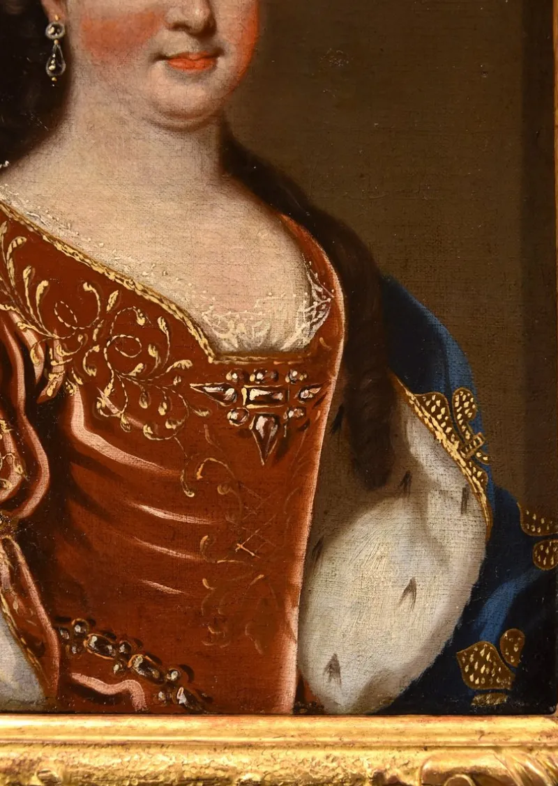 Pamono Atelier of Pierre Gobert, Louis XV King of France & Maria Leszczynska, 18th Century, Oil on Canvases, Framed, Set of 2> Old Masters