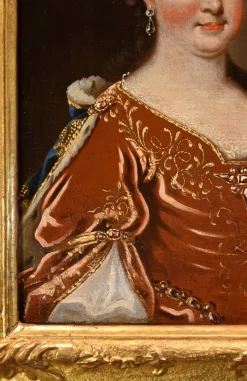 Pamono Atelier of Pierre Gobert, Louis XV King of France & Maria Leszczynska, 18th Century, Oil on Canvases, Framed, Set of 2><noscript><img width=