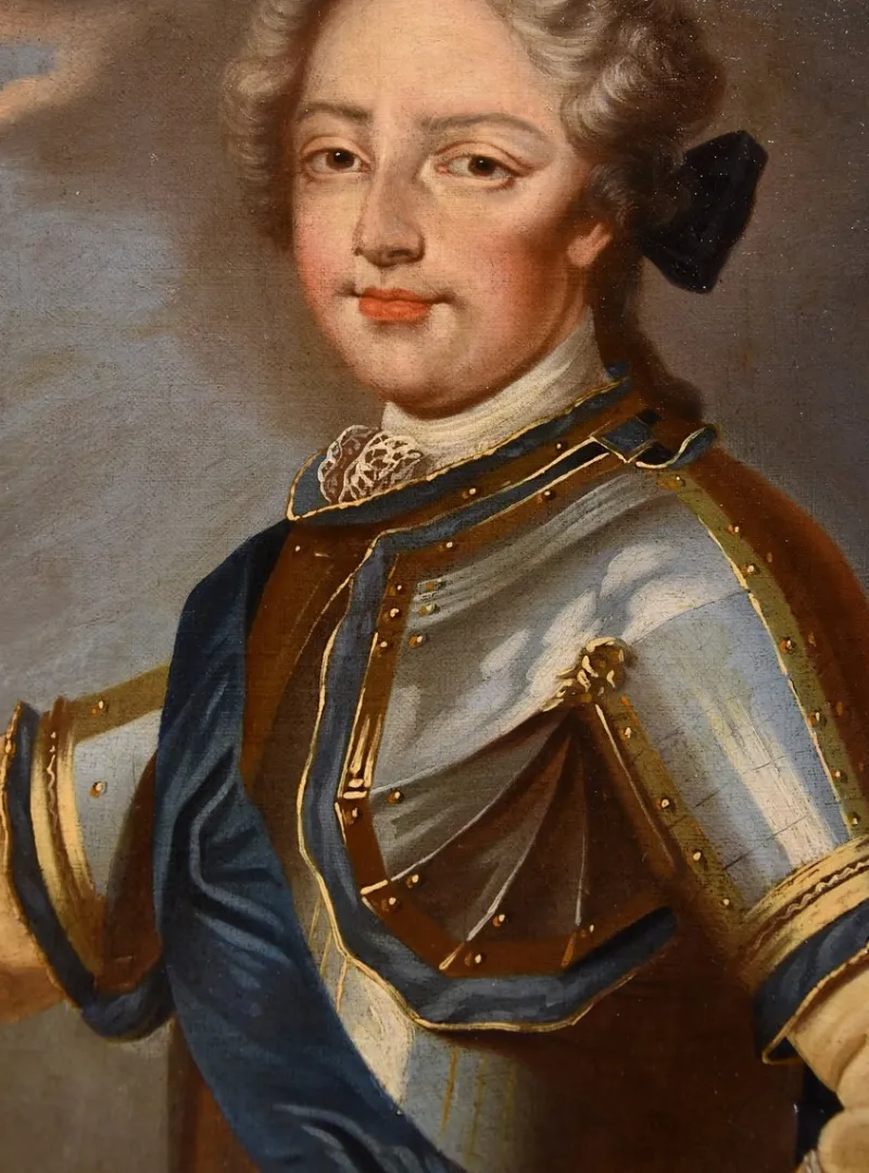 Pamono Atelier of Pierre Gobert, Louis XV King of France & Maria Leszczynska, 18th Century, Oil on Canvases, Framed, Set of 2> Old Masters