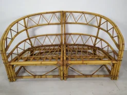 Discount Pamono Audoux Rattan Living Room Modular Bench by Adrien Audoux & Frida Minet, 1960s, Set of 3