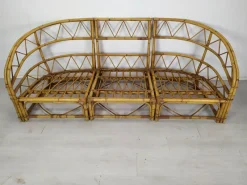 Discount Pamono Audoux Rattan Living Room Modular Bench by Adrien Audoux & Frida Minet, 1960s, Set of 3
