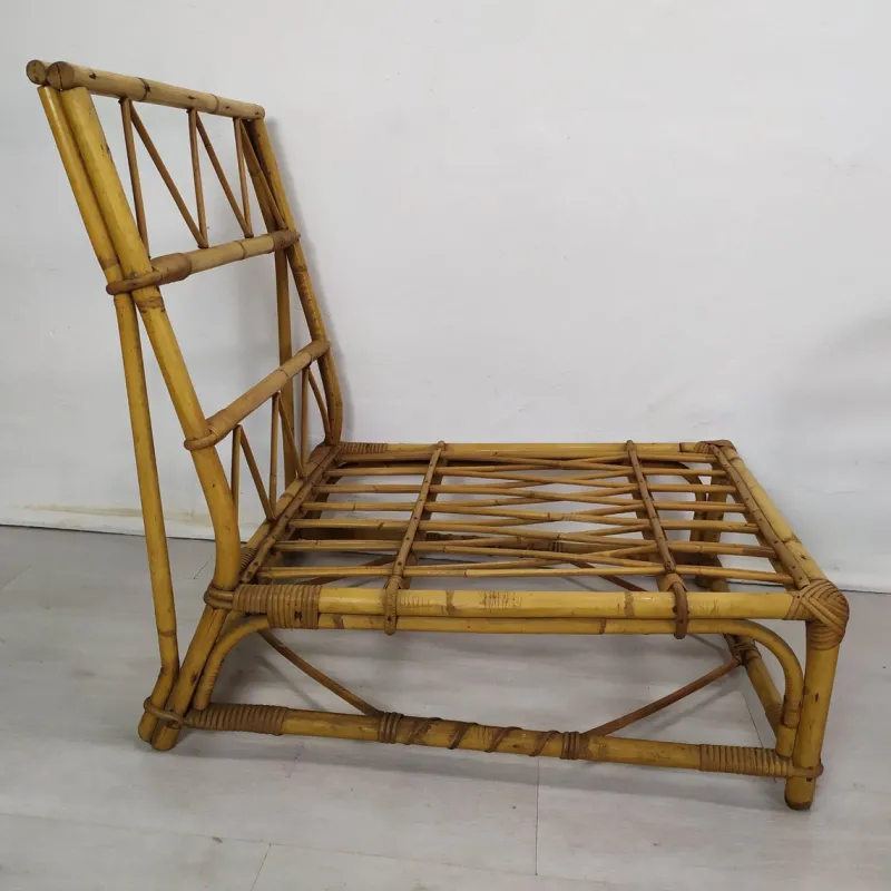 Discount Pamono Audoux Rattan Living Room Modular Bench by Adrien Audoux & Frida Minet, 1960s, Set of 3
