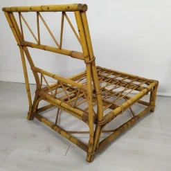 Discount Pamono Audoux Rattan Living Room Modular Bench by Adrien Audoux & Frida Minet, 1960s, Set of 3
