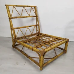 Discount Pamono Audoux Rattan Living Room Modular Bench by Adrien Audoux & Frida Minet, 1960s, Set of 3