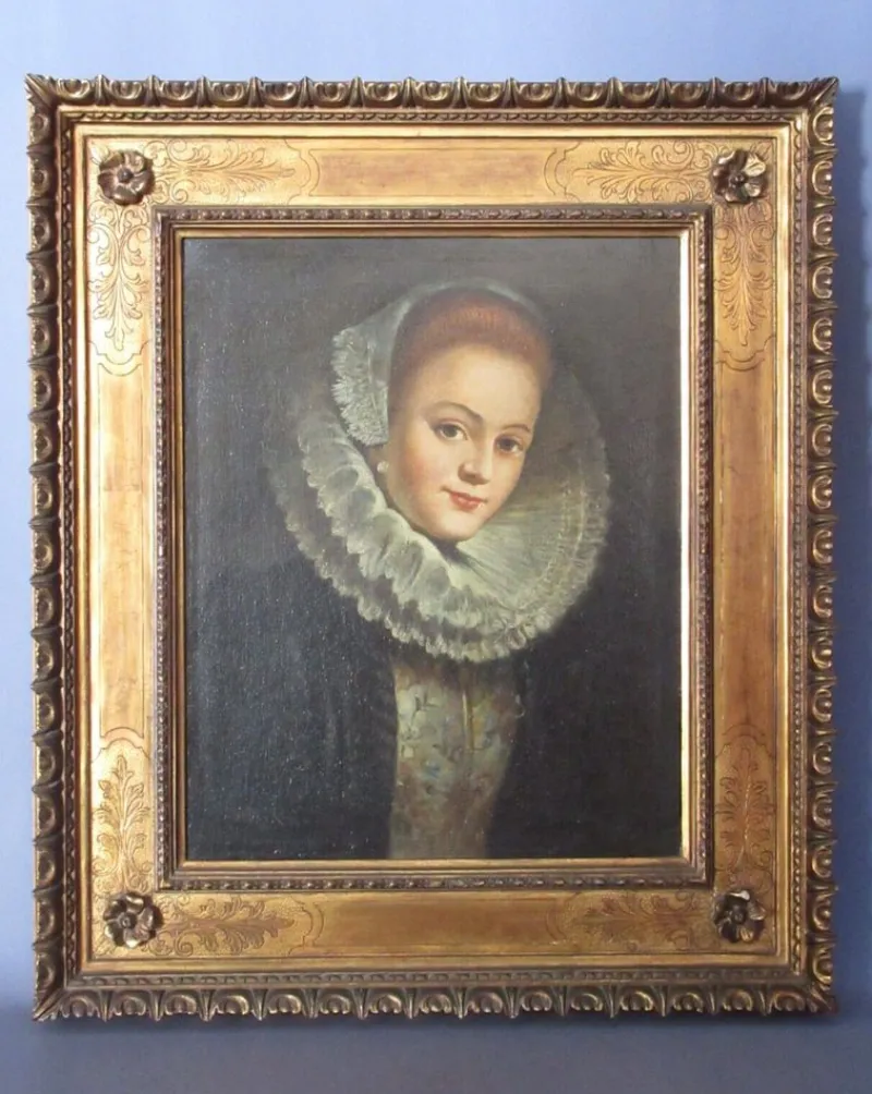 Pamono Audrik, Portrait of Countess, 1750, Oil on Canvas, Framed> Old Masters