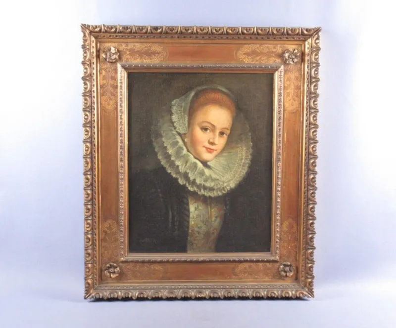 Pamono Audrik, Portrait of Countess, 1750, Oil on Canvas, Framed> Old Masters