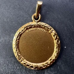 Discount Pamono Augis French Plus Quhier 18k Yellow Gold Love Charm Pendant, 1960s
