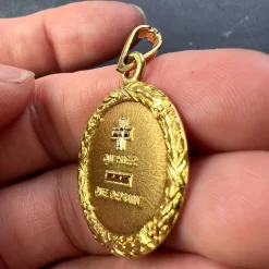 Discount Pamono Augis French Plus Quhier 18k Yellow Gold Love Charm Pendant, 1960s
