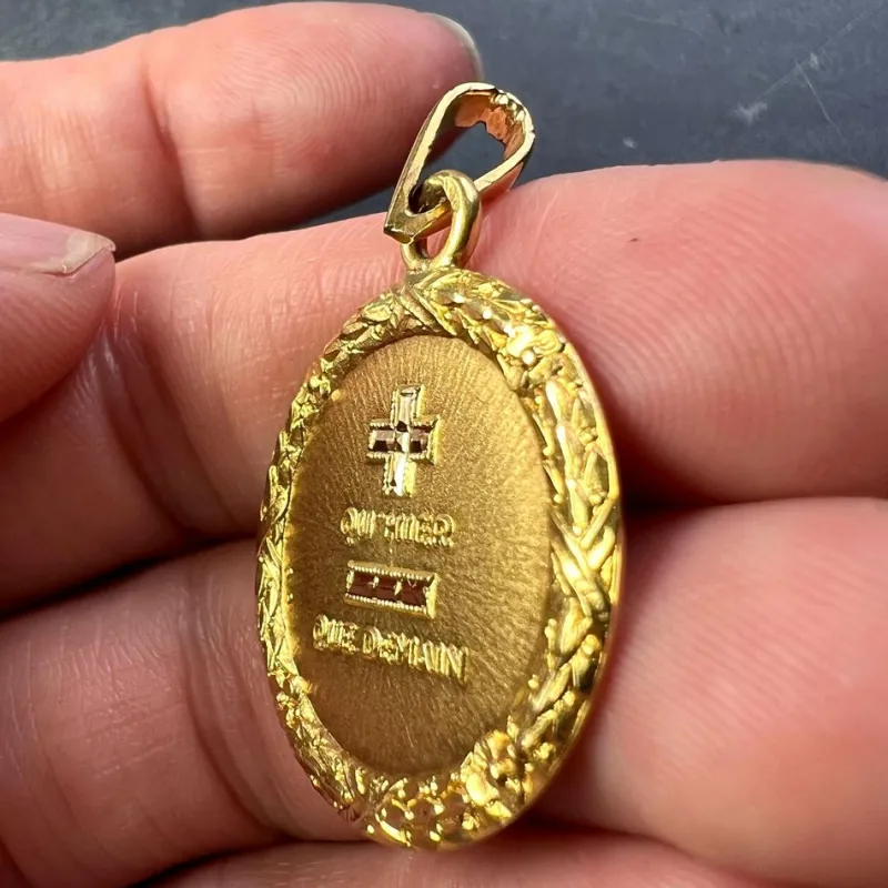 Discount Pamono Augis French Plus Quhier 18k Yellow Gold Love Charm Pendant, 1960s