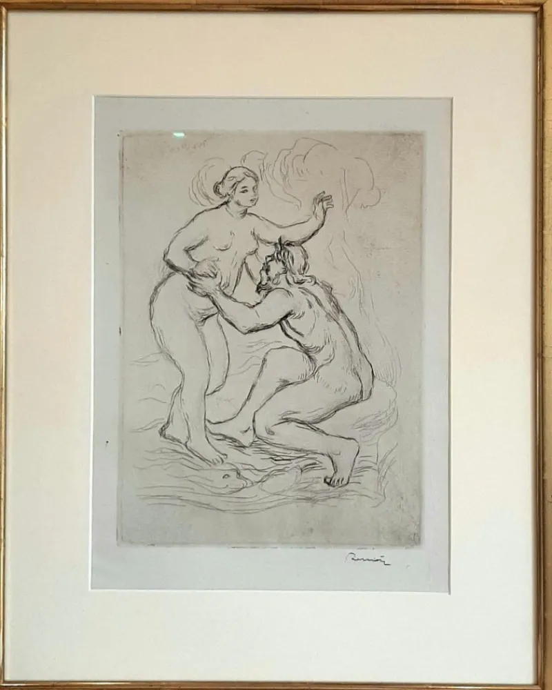 Pamono Auguste Renoir, The Scamander River, Nude, 1900, Engraving> Art Nouveau
