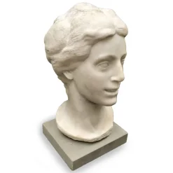 Pamono Aurelio Bossi, Bust of a Woman, 1920s-1940s, White Marble> Sculpture