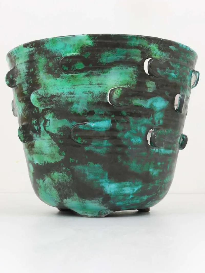 Clearance Pamono Austrian Art Nouveau Ceramic Pottery Flower Pot by Michael Powolny, 1920s