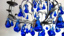 Best Pamono Austrian Chandelier in Cobalt Blue Murano Glass, 1970s