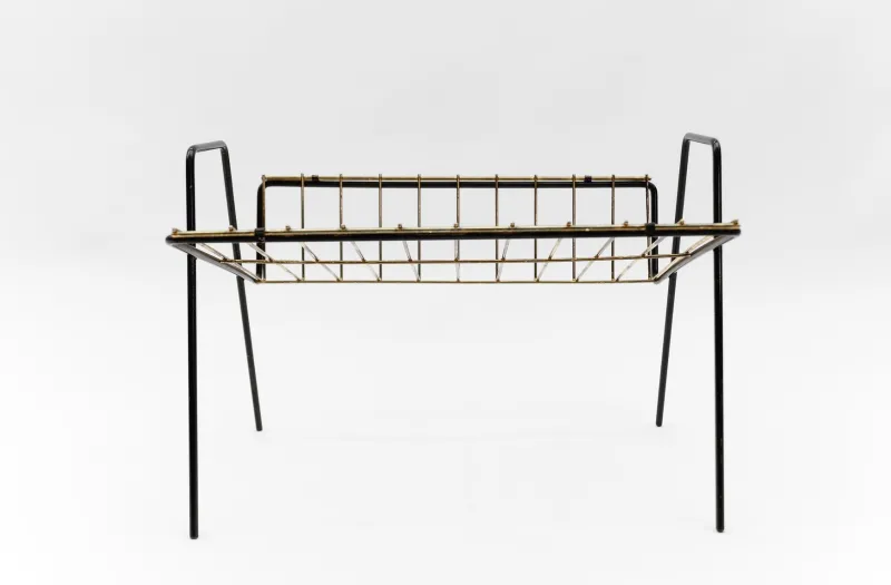 Pamono Austrian Metal Magazine Rack, 1950s> Magazine Racks