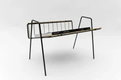 Pamono Austrian Metal Magazine Rack, 1950s><noscript><img width=