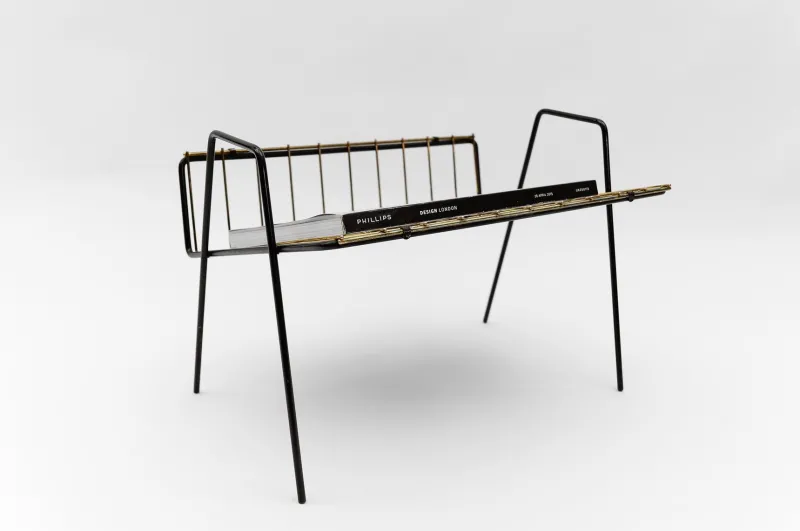 Pamono Austrian Metal Magazine Rack, 1950s> Magazine Racks