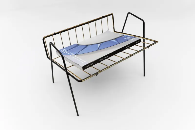 Pamono Austrian Metal Magazine Rack, 1950s> Magazine Racks