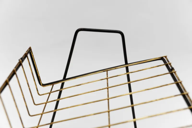 Pamono Austrian Metal Magazine Rack, 1950s> Magazine Racks