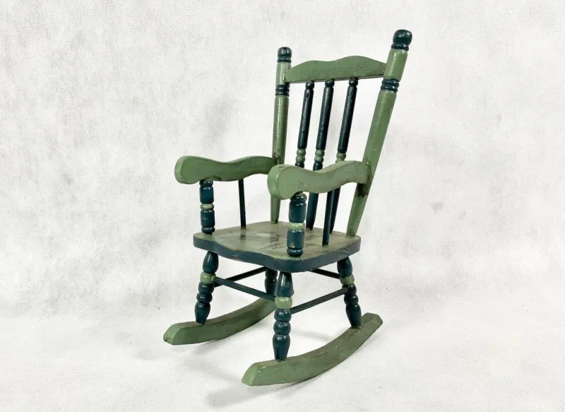 Pamono Austrian Painted Folk Art Rocking Chair, 1960s> Rocking Chairs