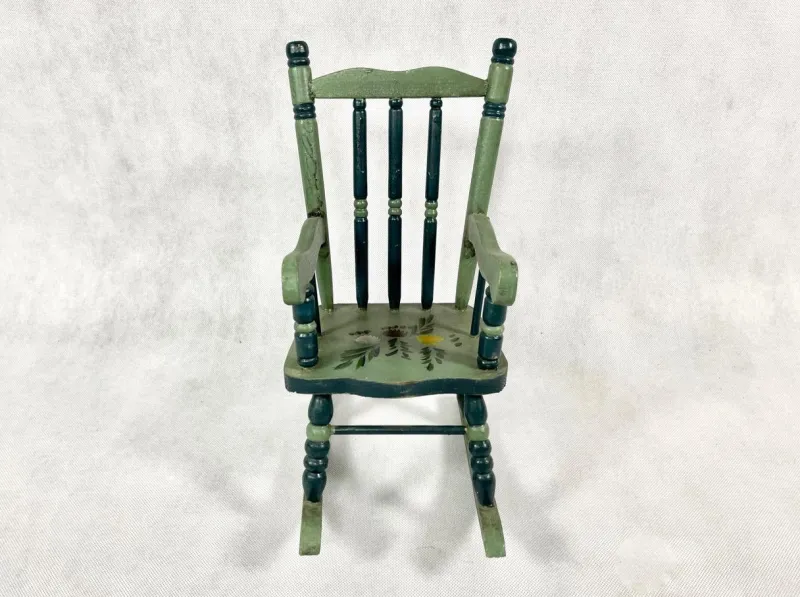Pamono Austrian Painted Folk Art Rocking Chair, 1960s> Rocking Chairs