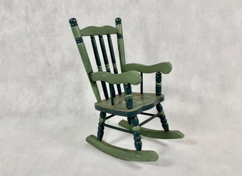 Pamono Austrian Painted Folk Art Rocking Chair, 1960s> Rocking Chairs