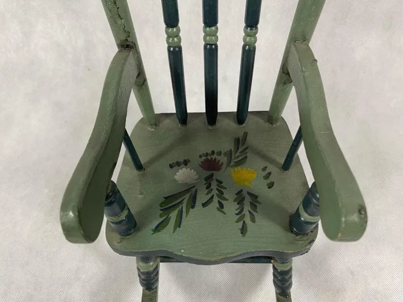 Pamono Austrian Painted Folk Art Rocking Chair, 1960s> Rocking Chairs