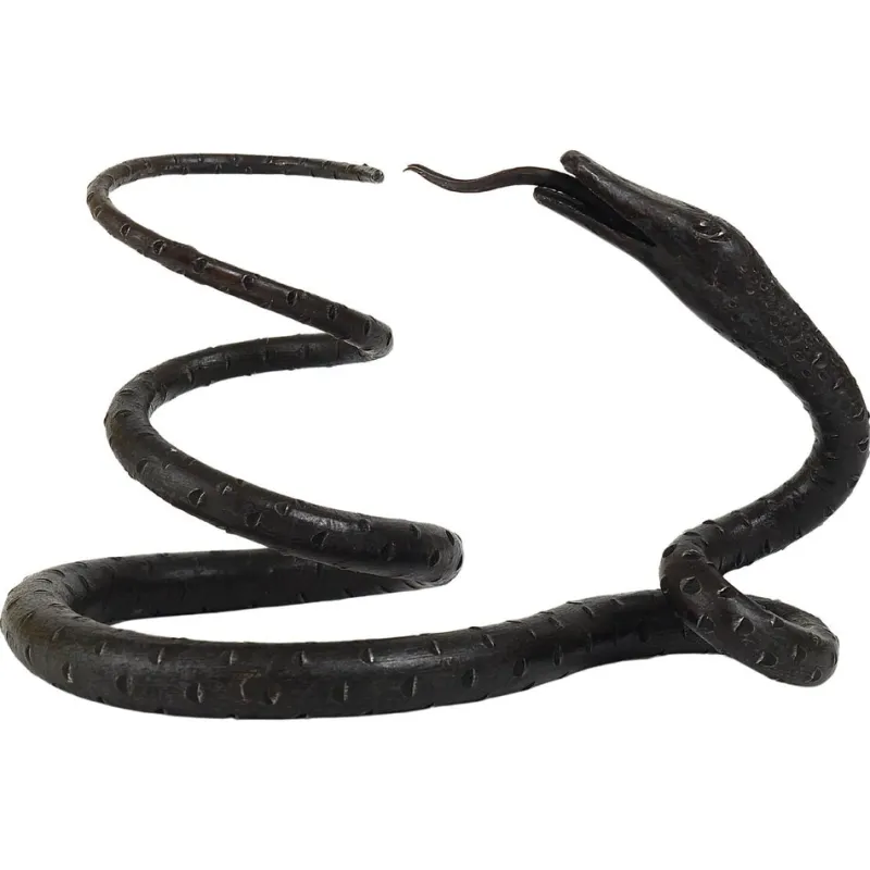 Discount Pamono Austrian Snake Sculpture in Hand Forged Iron in the style of Edgar Brandt, 1920s