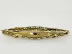 New Pamono Austro-Hungarian Golden Brooche, 1890s