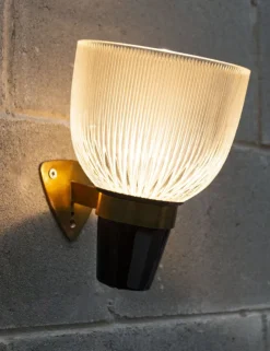 Outlet Pamono Azucena LP5 Brass and Glass Wall Light by Ignazio Gardella, 1950s