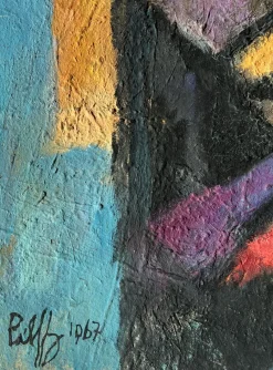 Discount Pamono B. Pàlf, Abstract Composition, 1967, Oil on Wood