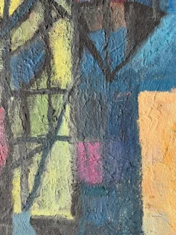 Discount Pamono B. Pàlf, Abstract Composition, 1967, Oil on Wood