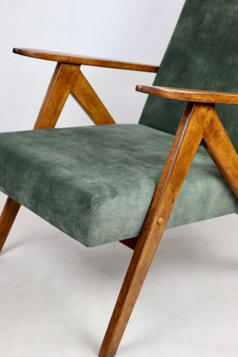 Outlet Pamono B-310 VAR Armchair in Olive Velvet, 1975