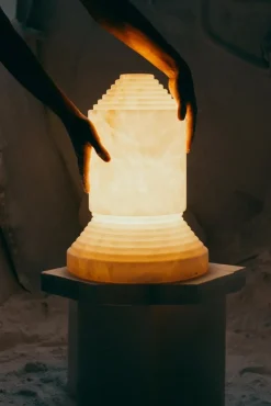 Pamono Babel Alabaster Table Lamp by Àngel Jové><noscript><img width=