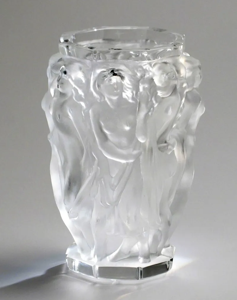 Pamono Baccantes Vase in Frosted Glass by Lalique