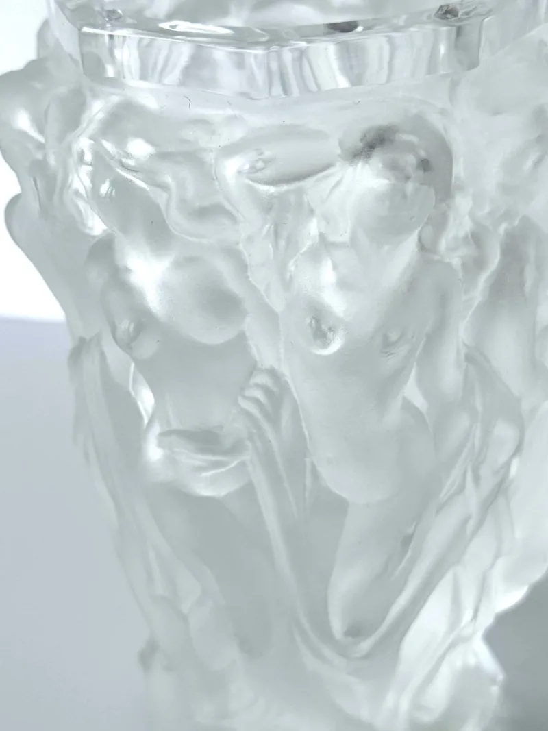 Pamono Baccantes Vase in Frosted Glass by Lalique