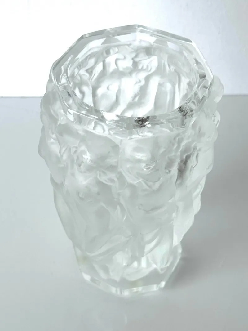 Pamono Baccantes Vase in Frosted Glass by Lalique