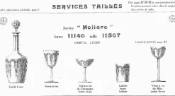 Clearance Pamono Baccarat Crystal Wine Glasses Molière Model, 1920s, Set of 6